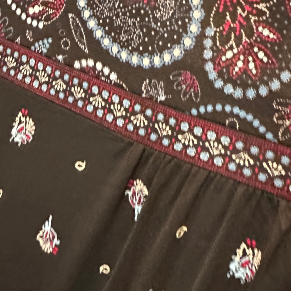 Style & Co. Black and Blue Long Sleeve Paisley Print Dress Size M - Picture 5 of 9